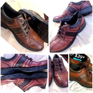 Streetcar brown Leather oxford 10.5 M bicycle toe dress shoes lace up diplomat